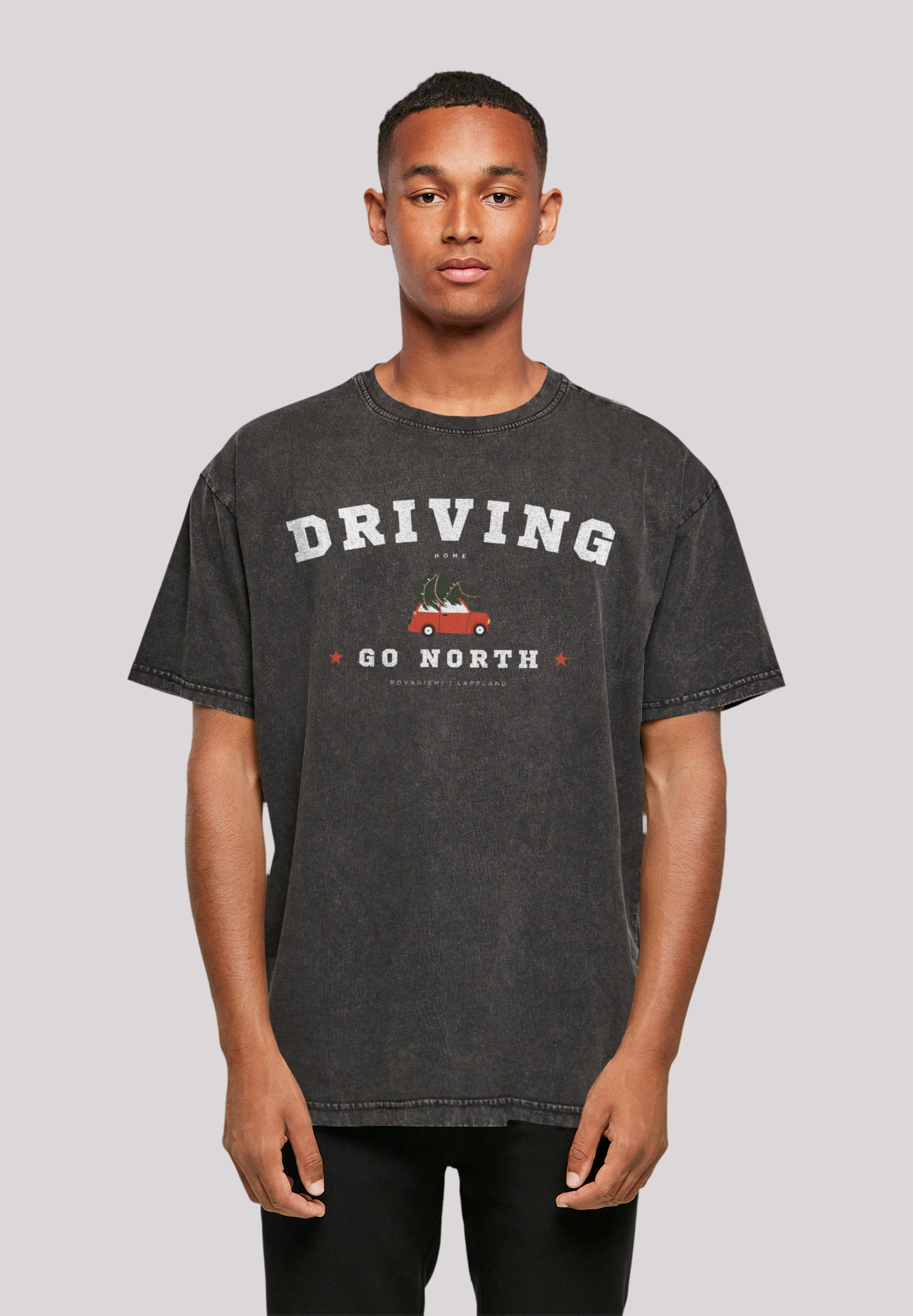 T-Shirt F4NT4STIC "Driving Home Weihnachten", Herren, Gr. XXL, schwarz, Obermaterial: 100% Baumwolle, oversize, Rundhals, ohne Bündchen, Shirts, Weihnachten, Geschenk, Logo Image
