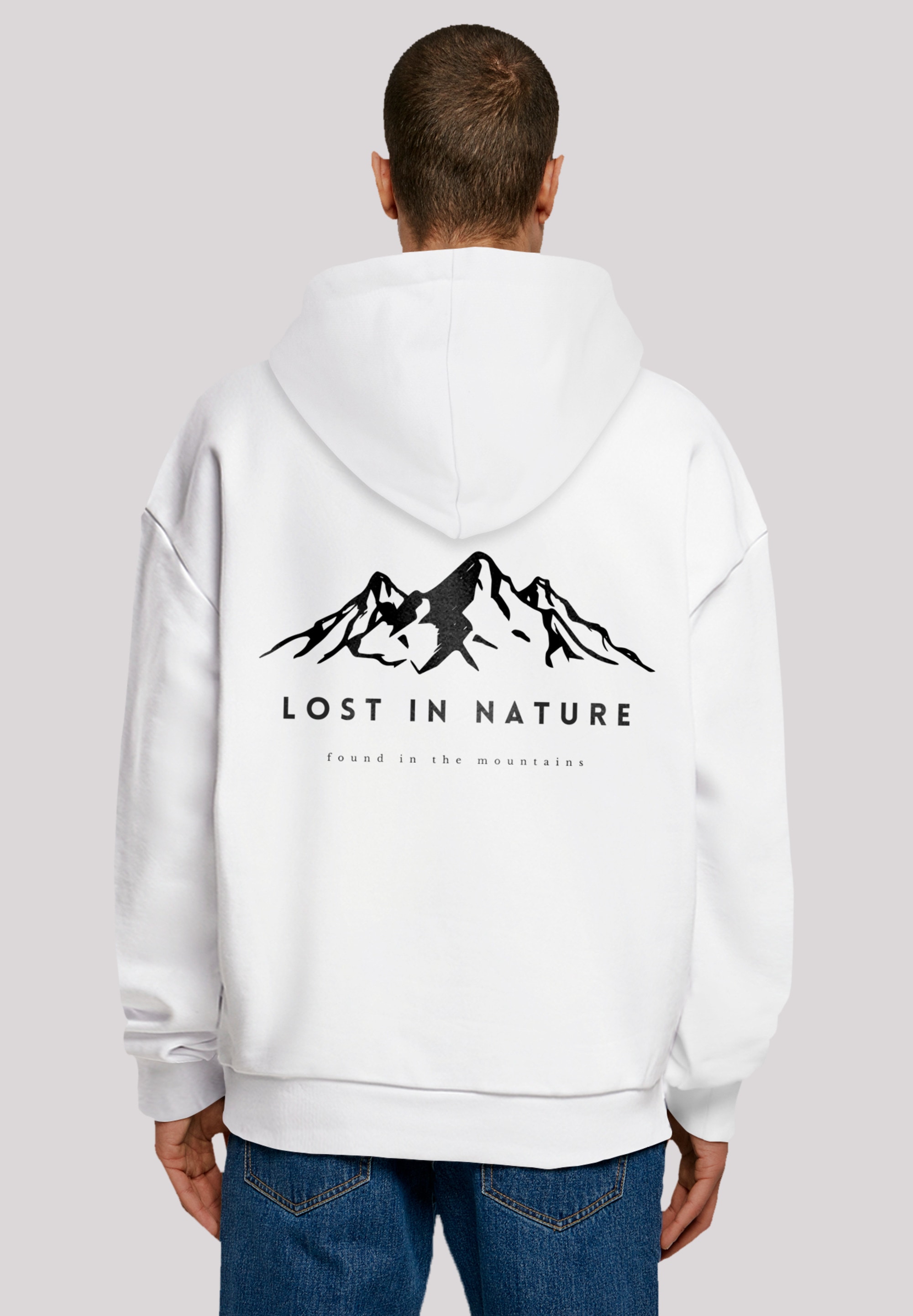 Kapuzenpullover F4NT4STIC "MOUNTAIN x F4NT4STIC", Herren, Gr. XS, weiß, Obermaterial: 100% Baumwolle, oversize, Pullover Kapuzenpullover, Print