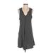 Universal Thread Casual Dress - Shift V Neck Sleeveless: Black Chevron/Herringbone Dresses - Women's Size Small