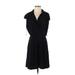 Maeve Casual Dress - Mini V Neck Short sleeves: Black Solid Dresses - Women's Size Small