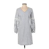 Lauren by Ralph Lauren Casual Dress - Shift V-Neck 3/4 Sleeve: Gray Dresses - Women's Size 2