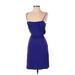 BCBGMAXAZRIA Casual Dress - Sheath Square Sleeveless: Blue Print Dresses - Women's Size Small