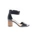Vince Camuto Heels: Black Solid Shoes - Women's Size 7 1/2 - Open Toe