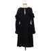 Pascal Millet Casual Dress - A-Line Keyhole 3/4 sleeves: Black Print Dresses - Women's Size 38