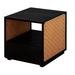 Ebern Designs Quenemo Nightstand in Wood in Black/Brown | 21.08 H x 18.08 W x 20.08 D in | Wayfair FFCFF9E548FA421B911B7EEDD146A745