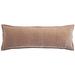 Rosdorf Park Annita Solid Faux Velvet Romantic Western 14x42 inch Long Lumbar Pillow Silk/Down/Feather/Velvet in Pink | Wayfair