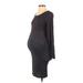 Motherhood Casual Dress - Bodycon: Black Print Dresses - Women's Size Small Maternity
