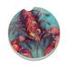 Millwood Pines No Pattern Round Car Coaster Stoneware in Blue/Red | 0.25 H x 2.6 W x 2.6 D in | Wayfair E23C58ED04784F52A26EBF792BDD8FE3