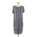 J.Jill Casual Dress - Shift Scoop Neck Short sleeves: Gray Dresses - Women's Size Medium