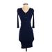 Amour Vert Casual Dress - Bodycon: Blue Print Dresses - Women's Size Small