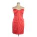 Bisou Bisou Cocktail Dress - Sheath Sweetheart Sleeveless: Red Print Dresses - Women's Size 16