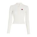 Tommy Jeans TJW Zip Thru Badge Cardigan Damen ancient white, Gr. XL, Polyester