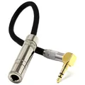 6.35 femmina Stereo a 3.5 maschio spina Jack Stereo 0.2m Hifi Mic cavo di prolunga Audio corto cavo