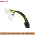 Cavo di alimentazione da 8 Pin a doppia scheda Video a 4 Pin forma a Y 8 Pin PCI Express a doppio cavo di alimentazione per scheda grafica Molex a 4 Pin 18cm