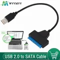Convertitore adattatore cavo da USB 2.0 a SATA 22pin linee HDD SSD collegare il cavo del cavo per unità disco rigido da 2,5 pollici per disco rigido solido