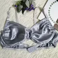 Reggiseno in vera seta Double face Silk ultra-sottile senza anello in acciaio intimo reggiseno in