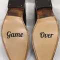 Game Over adesivi per scarpe da sposo da sposa decalcomania in vinile regalo da sposo rimovibile