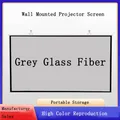 Thinyou 60 pollici 72 pollici 84 pollici 100 pollici 16:9 Fibra di vetro Grigio Fibra di vetro montata a parete schermo per proiettore home theater proiettore