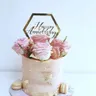 Felice Anniversario Festa A Tema Cake Toppers Oro Anniversario di Matrimonio Cake Topper per la