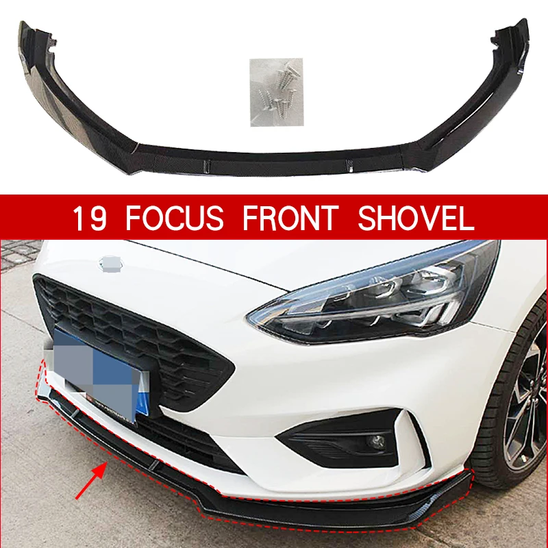 Per Ford Focus MK4 Paraurti Anteriore Lip Pala Accessori 2019 2020 Splitter Body Kit Spoiler Diffusore Gloss Nero Stile 3 pezzi