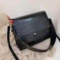 Borse a tracolla nere in vernice di pietra per donna 2022 borsa piccola borsa piccola borsa a mano