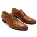 Scarpe eleganti Oxford in vera pelle marrone nero stile italiano scarpe stringate di alta qualità