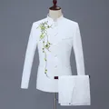 Due pezzi Set completo giacca pantaloni/2023 moda uomo Casual Boutique stampa personalizzata