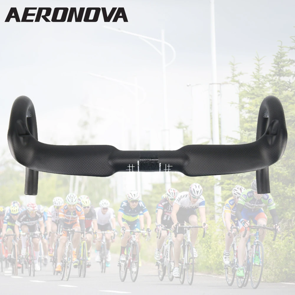 AERONOVA Manubrio per bici da strada in carbonio 31.8 Manubrio per bicicletta 3K/UD Manubrio per ciclismo in fibra di carbonio Manubrio per bici da strada
