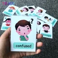PBaby Montessori Toys Emotion Weather Learning Card Cartoon English Flash Cards Kids Learning Toys
