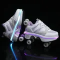 Pattini a rotelle per deformazione per bambini scarpe a 4 ruote Parkour Sport Roller Shoes bambini