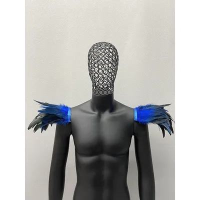 2 pz piuma spalline nero scialle per gli uomini accessori di abbigliamento di moda di Halloween