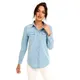 Camicie in Denim di cotone sottile blu chiaro per donna 2024 primavera Casual Ladies top camicette