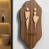 Segnaletica in legno toilette toilette da uomo e da donna segnaletica per Hotel WC adesivo da parete