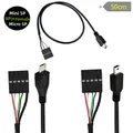 50CM USB 2.0 Micro 5pin/Mini 5pin maschio a 9pin femmina 2.54 USB Header PCB cavo della scheda madre