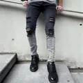Pantaloni Jeans Skinny a matita Skinny strappati alla moda da uomo nuovi pantaloni Casual in Denim