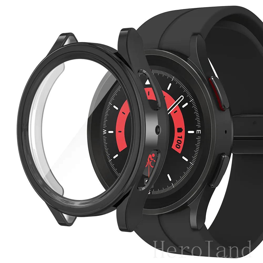 Custodia protettiva a copertura totale da 2 pezzi per Samsung Galaxy Watch 5 Pro 45mm SmartWatch protezione schermo accessori custodie per telaio morbido TPU