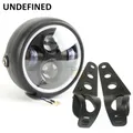 Moto Cafe Racer Bobber 6.5 pollici Led faro spirale bianco staffa di montaggio laterale per Cafe Racer Bobber Chopper moto
