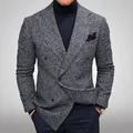 Autunno e inverno eleganti giacche da uomo in maglia da uomo Blazer Slim Fit moda Versatile Casual a