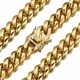 Granny Chic Colore oro lucido Acciaio inossidabile 316L Curb Collana a catena a maglie cubane o bracciale Regalo di gioielli per uomo Donna