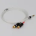 Cavo audio OCC placcato argento da 4,4 mm a 2rca Telefono HiFi Computer a amplificatore Cavo audio da 4,4 a doppio cavo rca