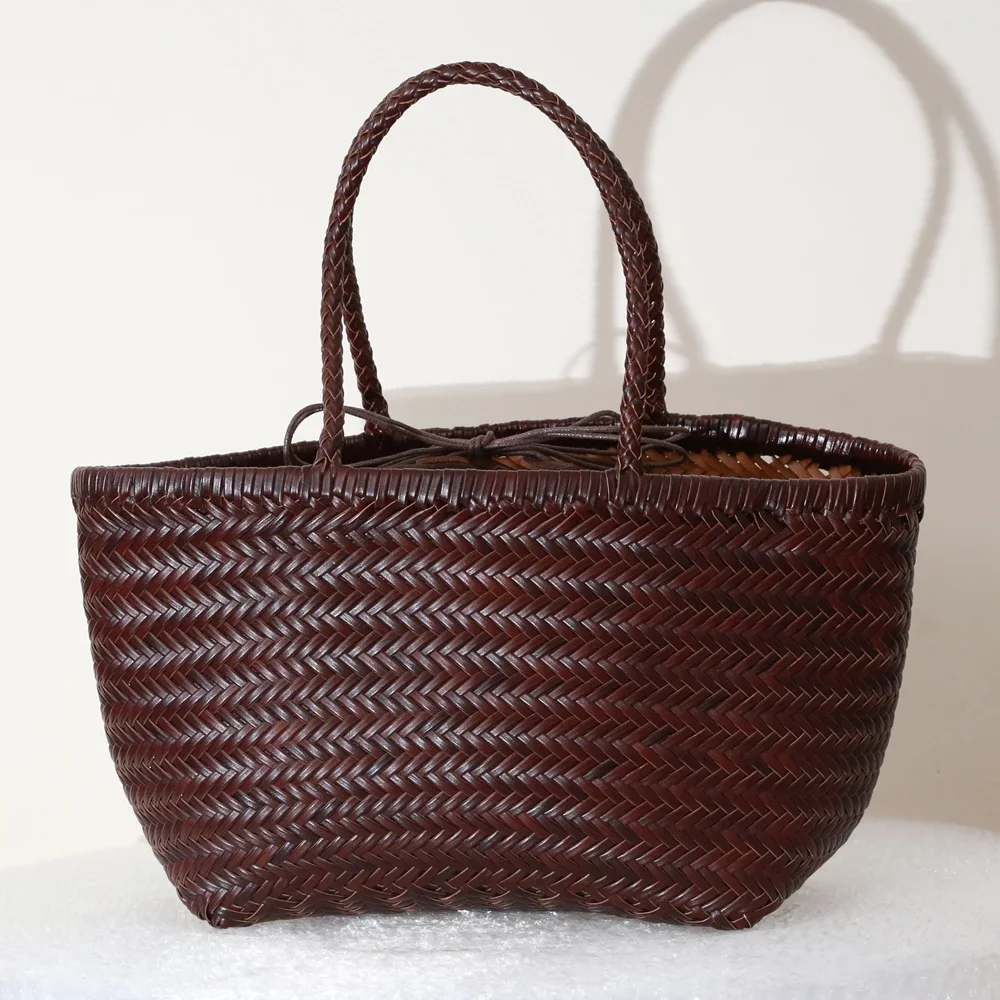 Borse Borsa a tracolla in vera pelle da donna Borsa per la spesa casual intrecciata Borsa grande vintage in pelle di vacchetta Borse a mano incrociate da donna