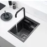 Lavello da cucina nero lavello a vasca singola nascosto lavello di piccole dimensioni lavello da