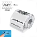 E210 Carta per etichette Etichetta adesiva bianca trasparente per stampante termica per etichette Bluetooth E210 P50 Phomemo M110 Etichettatrice