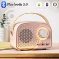 Ricevitore FM portatile Mini Radio retrò TWS altoparlante Bluetooth Stereo lettore musicale classico Wireless TF/AUX/USB MP3 con microfono