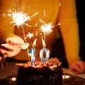 Candele di compleanno esteso grande numero candela blu 3D Design Cake Topper decorazione 0 1 2 3 4 5