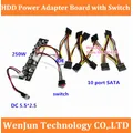 Scheda di alimentazione del disco rigido DC 12V 250W a 10 porte cavo interruttore di alimentazione SATA per PC server 2.5 '3.5' HDD scheda di alimentazione indipendente