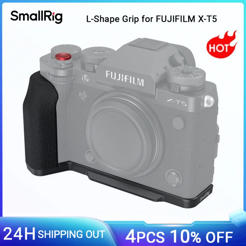 SmallRig X-T5 Impugnatura a L per fotocamera FUJIFILM X-T5 con piastra a sgancio rapido per Arca, pulsante otturatore impugnatura in silicone 4260