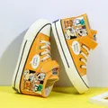 Vendita calda moda simpatico cartone animato Sneakers per bambini giallo Sneakers in tela per