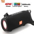 T & G TG322 PMPO MAX 40W altoparlante Bluetooth portatile 3600MAH RGB LED Light Wireless impermeabile Subwoofer esterno altoparlante Stereo