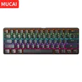 MUCAI MK61 USB Gaming Esports Tastiera meccanica 61 tasti Asse rosso Cavo staccabile cablato Retroilluminazione RGB Hot Swap
